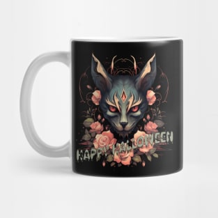 Malevolent Meow: Happy Halloween Evil Cat Design Mug